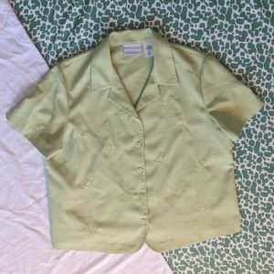 Alfred Dunner light green button blouse
